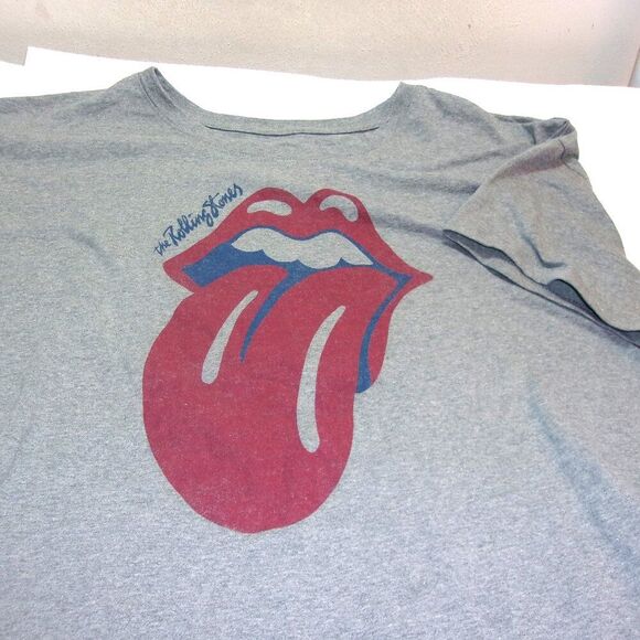 Old Navy Womens The Rolling Stones Logo Graphic T-Shirt Gray Sz. XL - Picture 4 of 6